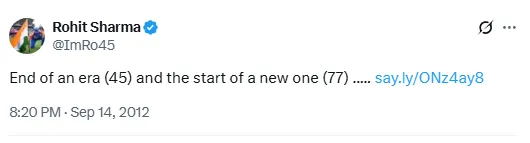 Rohit Sharma Tweet
