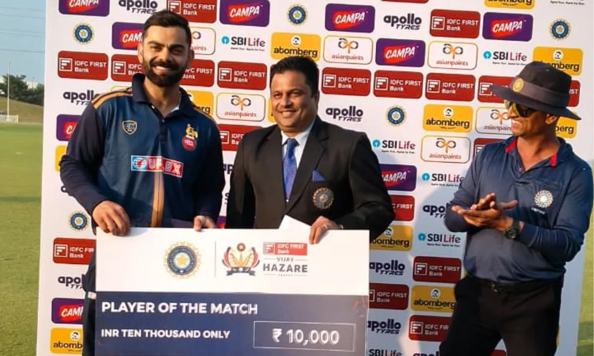 Virat Kohli received 10,000 rupees