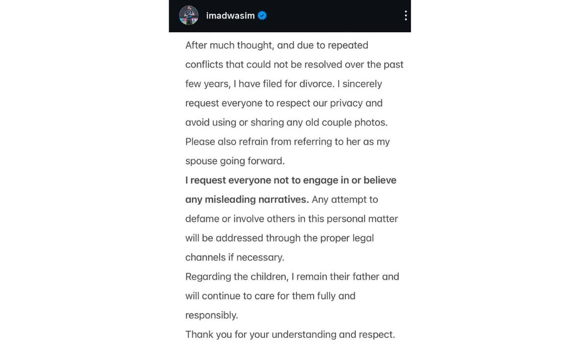 Pakistani Player Getting Divorced